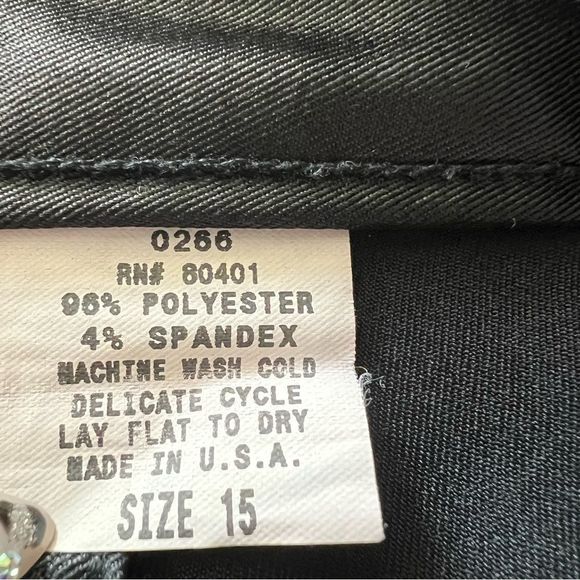 Girlfriends LA black silky patent like flare leg pants sz 15. Y2K mallgoth VNT - Picture 4 of 14